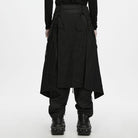 PUNK RAVE Men's Techwear Studded Chain Lace-up Skirt