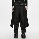 PUNK RAVE Men's Techwear Studded Chain Lace-up Skirt