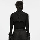 PUNK RAVE Men's Techwear Studded Drawstring Buckle Strap Short Vest