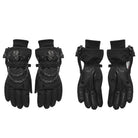 PUNK RAVE Men's Techwear Studded Skull Chain Gloves