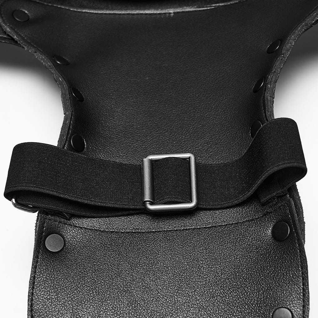 PUNK RAVE Men's Techwear Studded Skull Shoulder Harness Armor