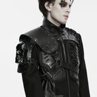 PUNK RAVE Men's Techwear Studded Skull Shoulder Harness Armor