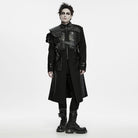 PUNK RAVE Men's Techwear Studded Skull Shoulder Harness Armor