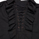 PUNK RAVE Punk Rave Men's Steampunk Ruched Lace-up Drawstring Long-Sleeve Shirt Y873