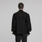 PUNK RAVE Punk Rave Men's Steampunk Ruched Lace-up Drawstring Long-Sleeve Shirt Y873