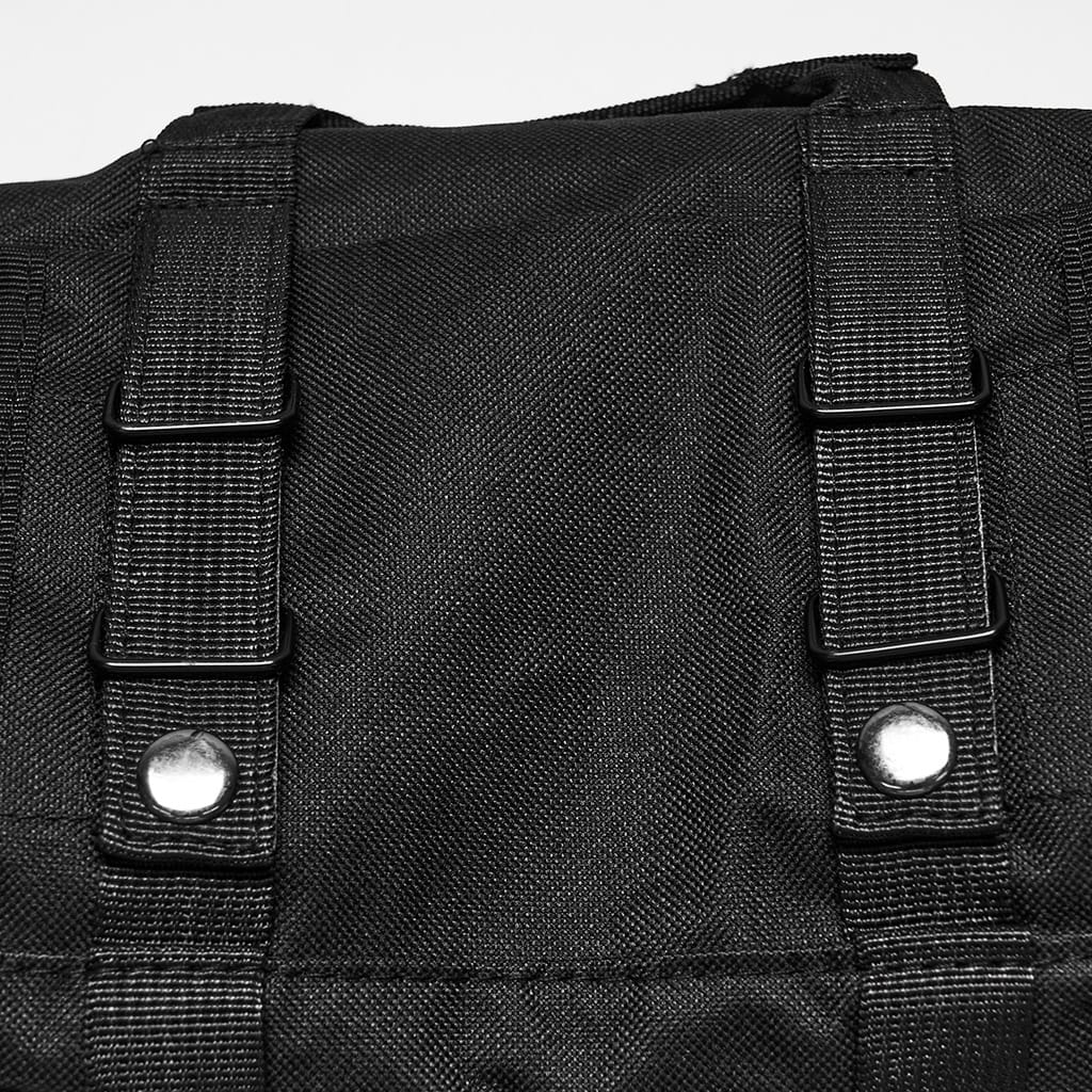 PUNK RAVE Unisex Cyberpunk Buckle Strap D-ring Waist Bag