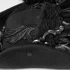 PUNK RAVE Unisex Gothic Embroidered Formal Hat with Detachable Feathered Wings