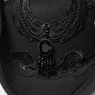 PUNK RAVE Unisex Gothic Embroidered Formal Hat with Detachable Feathered Wings