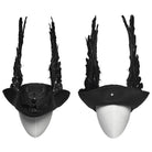 PUNK RAVE Unisex Gothic Embroidered Formal Hat with Detachable Feathered Wings