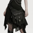 PUNK RAVE Unisex Punk Buckle Eyelets&Rivets Skull Waist-Leg Bag
