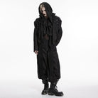 PUNK RAVE Unisex Punk Eyelets Hooded Vest Black