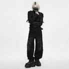PUNK RAVE Unisex Punk Spiked Cutout Jaw Mask