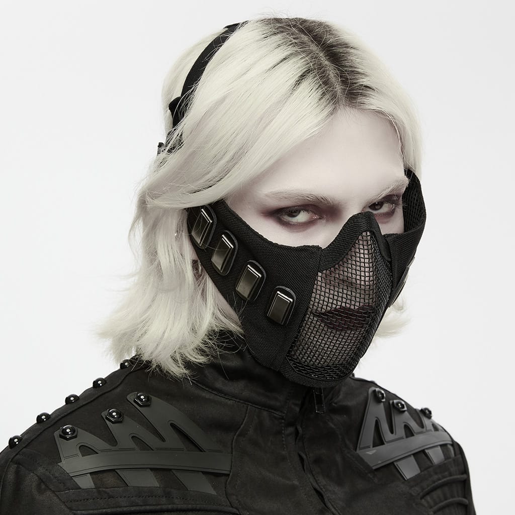 PUNK RAVE Unisex Punk Tactical Mesh Splice Mask