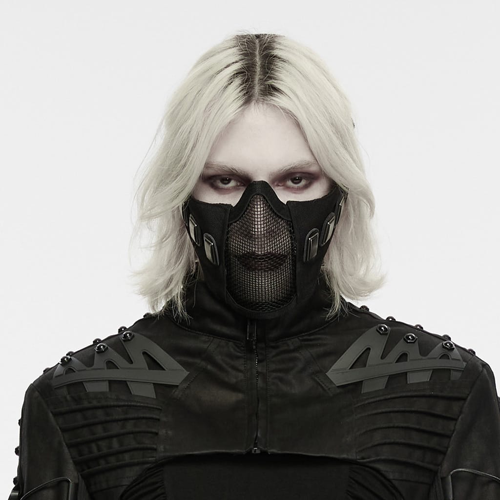 PUNK RAVE Unisex Punk Tactical Mesh Splice Mask