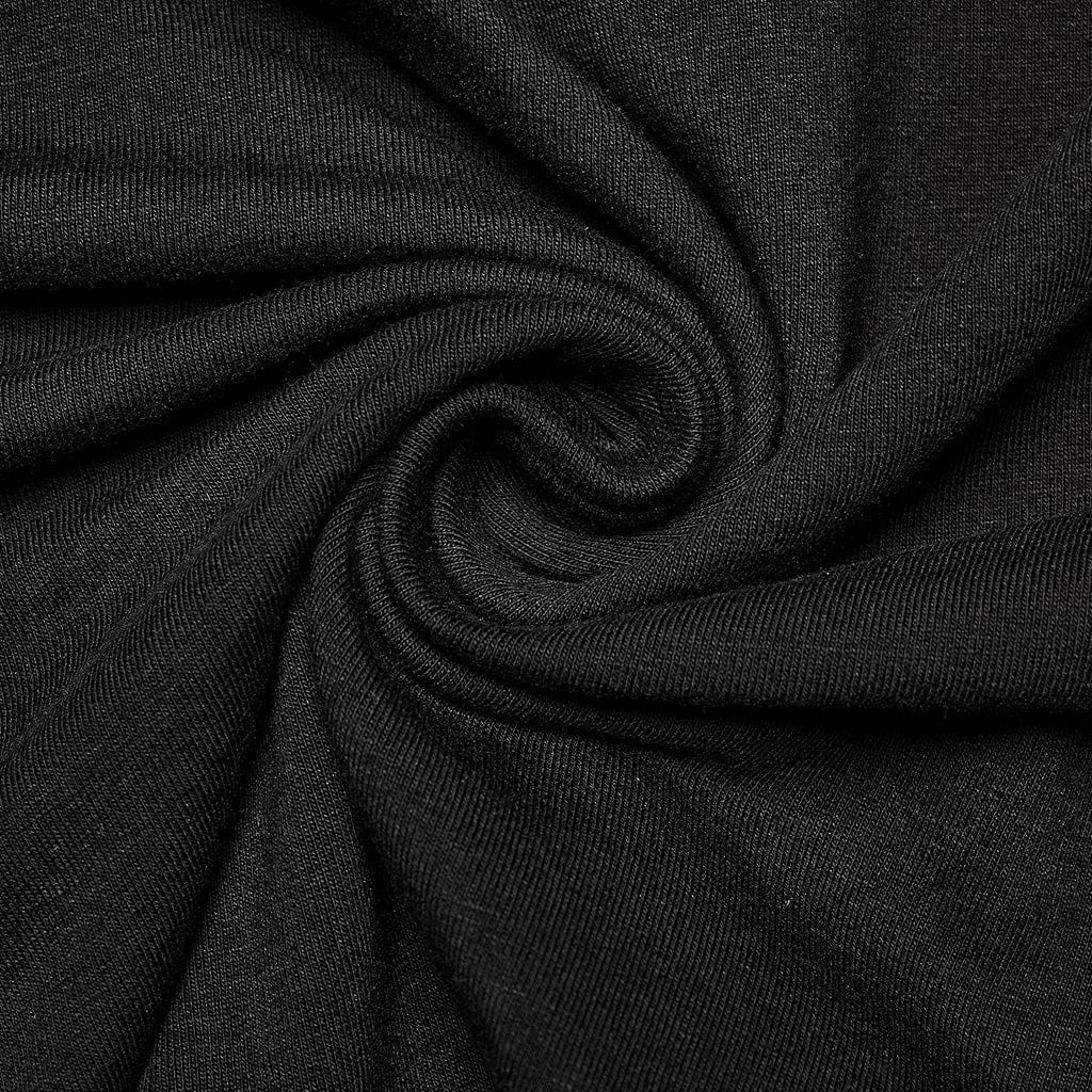 PUNK RAVE Women's Asymmetricle Stitched Embroidered Mesh T-shirts