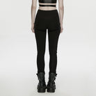 PUNK RAVE Women's Cyberpunk Armor-Accentuated Paneled Leggings Black
