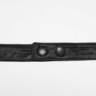 PUNK RAVE Women's Cyberpunk Buckle-up Zip Halterneck Maxi Dress Black-Red