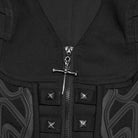 PUNK RAVE Women's Cyberpunk Embossed Rivets Zip Vest