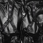 PUNK RAVE Women's Cyberpunk Eyelet Mesh Splice Leggings Black