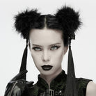 PUNK RAVE Women's Cyberpunk Furry Skull Tassel Headwear