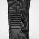 PUNK RAVE Women's Cyberpunk Multi Pocket Ruched Knee Faux Leather Skinny Pants