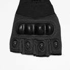 PUNK RAVE Women's Cyberpunk Rivets Fingerless Long Gloves Black