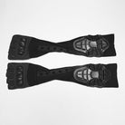 PUNK RAVE Women's Cyberpunk Rivets Fingerless Long Gloves Black