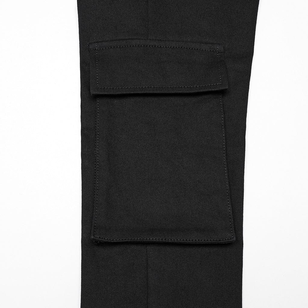 PUNK RAVE Women's Cyberpunk Strappy Big-pocket Leggings