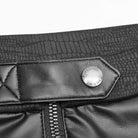 PUNK RAVE Women's Goth Faux Leather Skinny Leggings With Metal Chains