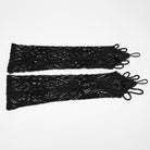 PUNK RAVE Women's Gothic Applique Beaded Long Gloves Black