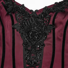 PUNK RAVE Women's Gothic Applique Chained Sleeveless Maxi Dress Black-Red