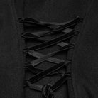 PUNK RAVE Women's Gothic Applique Lace-up Zipper Front Coat Black