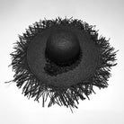 PUNK RAVE Women's Gothic Applique Rose Wide Brim Straw Hat