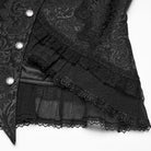 PUNK RAVE Women's Gothic Asymmetric Buckle Strap Jacquard Long Sleeve Jacket