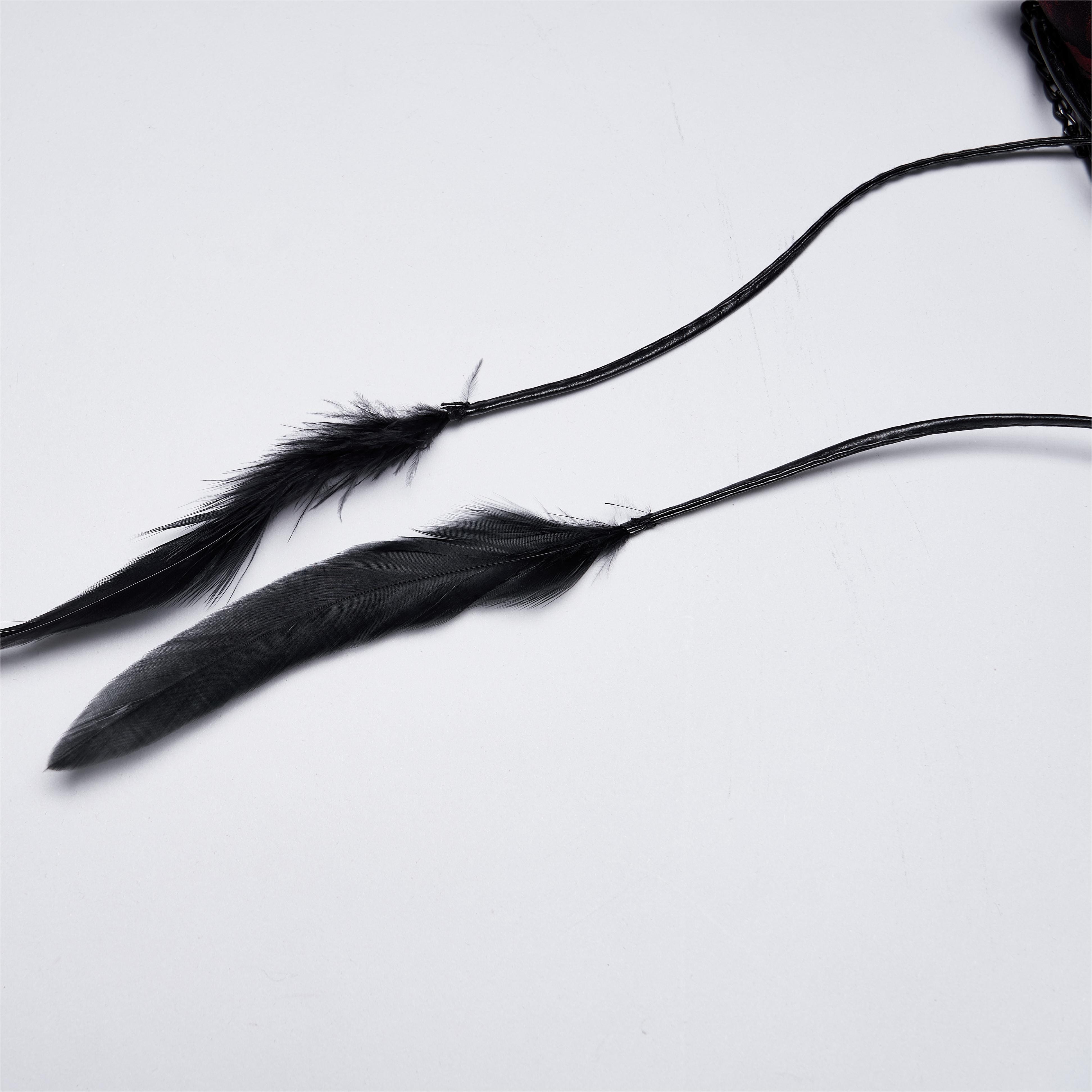 PUNK RAVE Women's Gothic Asymmetric Floral Bat Wing Collar Vest with Detachable Brooch