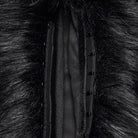 PUNK RAVE Women's Gothic Bat Jacquard Faux Fur Trim Velvet Long Sleeve Top