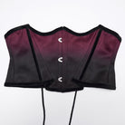 PUNK RAVE Women's Gothic Bat Shape Lace-up Underbust Corset Black-Red