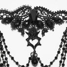 PUNK RAVE Women's Gothic Bat Wing Chain Choker