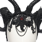 PUNK RAVE Women's Gothic Beaded Demon Horn Veil Headwear