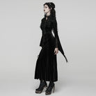 PUNK RAVE Women's Gothic Beaded Flare Sleeved Maxi Dress Witch Dress