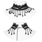 PUNK RAVE Women's Gothic Beaded Lace Choker