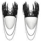 PUNK RAVE Women's Gothic Bone Rose Chained Crown
