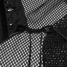 PUNK RAVE Women's Gothic Bowknot Patent Faux Leather Trim Mesh Kimono
