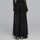 PUNK RAVE Women's Gothic Buckle Double-layered Draped Skirt