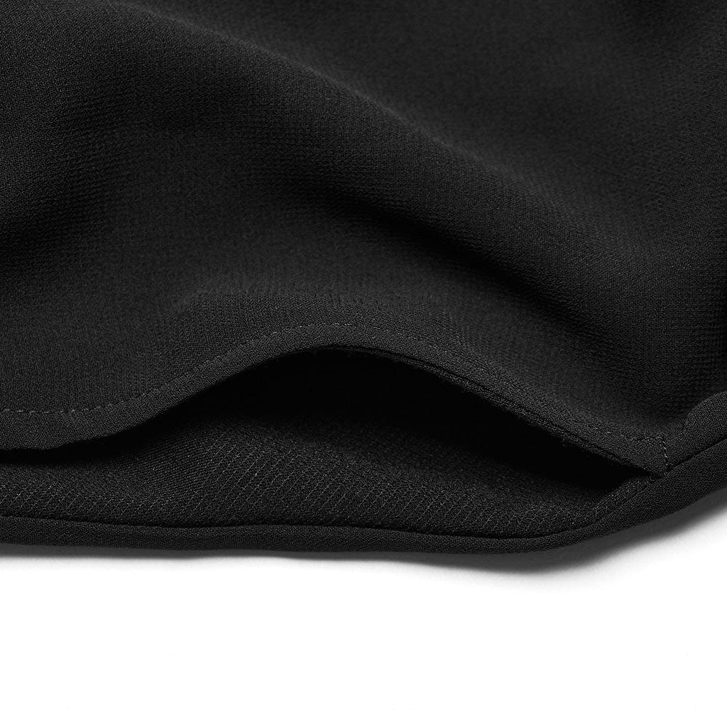 PUNK RAVE Women's Gothic Buckle Double-layered Draped Skirt