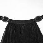 PUNK RAVE Women's Gothic Buckle Split Chiffon Skirt Black