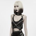 PUNK RAVE Women's Gothic Buckle Strap Chain Halter Body Harness