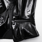 PUNK RAVE Women's Gothic Buckle Strip Faux Leather Vest