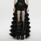 PUNK RAVE Women's Gothic Buckle-up Multi Layered Long Skirt