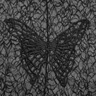 PUNK RAVE Women's Gothic Butterfly Embroidered Floral Mesh Top